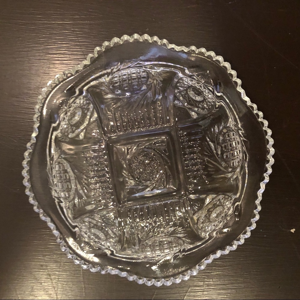 Crystal Cut Small Dish / Bowl EUC
